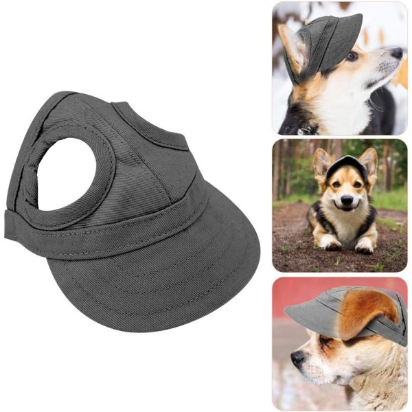 (S-Svart) Hund Sport Mössa Katt Baseballkeps Husdjur Utomhus Solhatt Mode Solhatt Justerbar Randig Sommar Resa Hatt med Öronhål