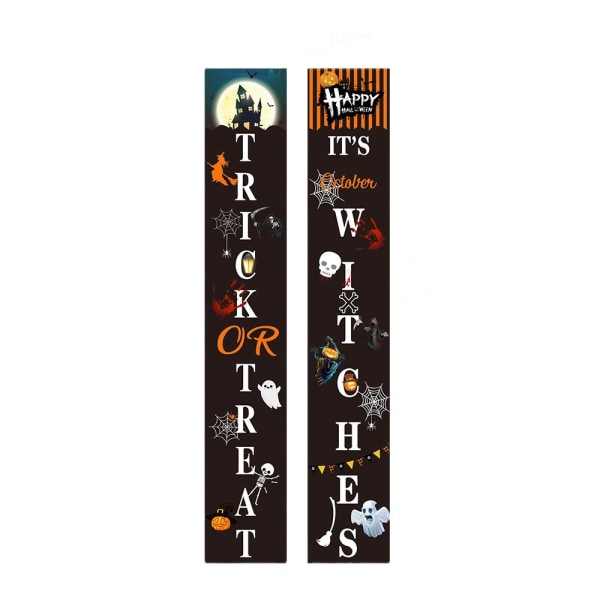 Halloween Couplet Horror Atmosphere Trick or Treat Halloween Decoration Hanging Flag