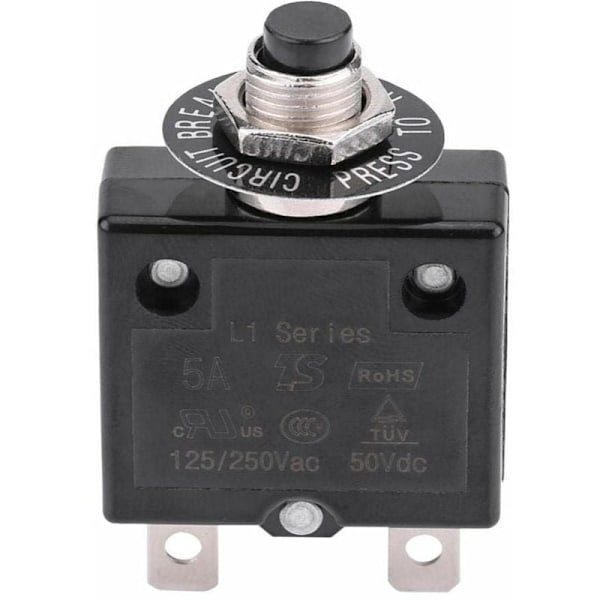 10A strömbrytare termisk brytare för valfri återställning, 125-250V AC 50V DC strömbrytarskyddsknapp mot strömöverbelastningar