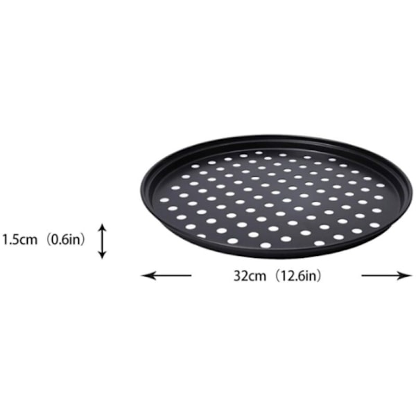 ∅ 32 cm, pizzatallrik, rund, perforerad, non-stick, flambé-pajer, i stål