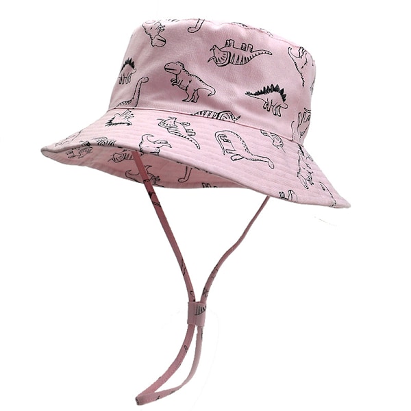 SEYUFN Kirsebærblomst Pudder Bob Solhatt Baby Boy Bred Bremskjermhatt Baby Jente Justerbar Bomullhatt UV Beskyttelse Sommerhatt for Barn