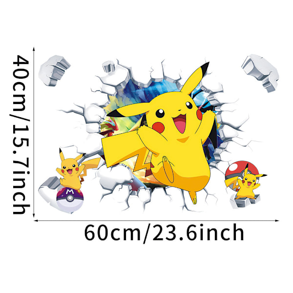 3D Cartoon Wall Stickers Game Wall Decal Selvhæftende Wall Sticker til Pigeværelse Soveværelse Stue Kunst Hjem Indretning Størrelse：（40X60cm）
