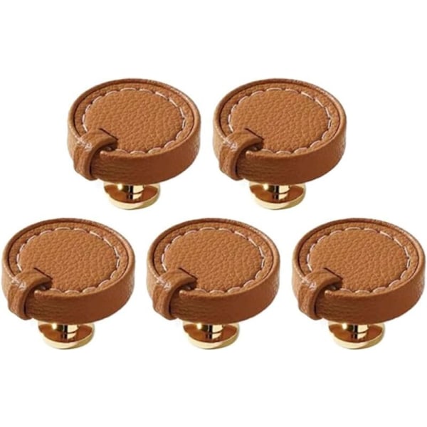 Set med 5 läderhandtag för lådor, skåp, byråer