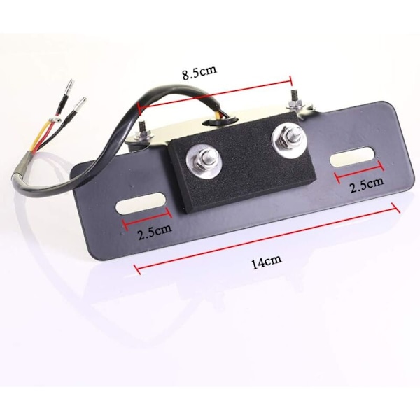 Motorcykel LED Rød Baglygte Bremse Stop Nummerpladelygte Universal Modificeret Retro