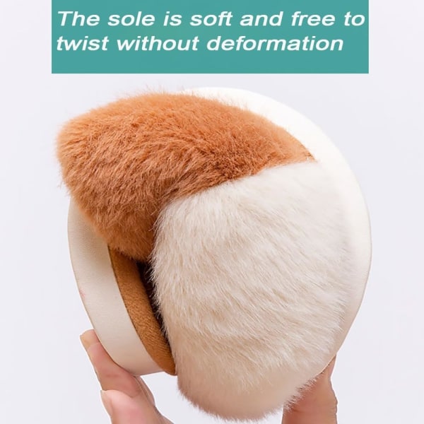 Kawaii tøfler for kvinner og menn, fleecefôrede hjemmesko, plysj-slippers, søte dyreslippers, sklisikre såler