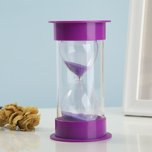 Timeglas med beskyttelse til køkkenur og tid på 5 minutter 10 minutter 30 minutter (5 minutter lilla)