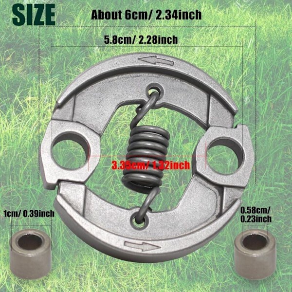 Stål Kobling & Fjedersæt, Passer STIHL FS90 FC90 FS90R FC100 FS100 FS110 M100 HT100 HT131 HT101 HL100 HL90 Plæneklippere, Erstatter 4180-160-2000,