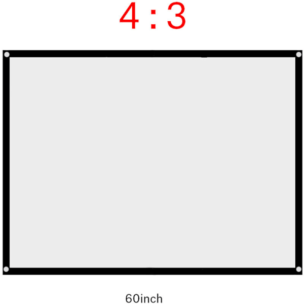 1 sammenleggbar og undersidebar hvit bærbar skjerm 4:3 (60 tommer)