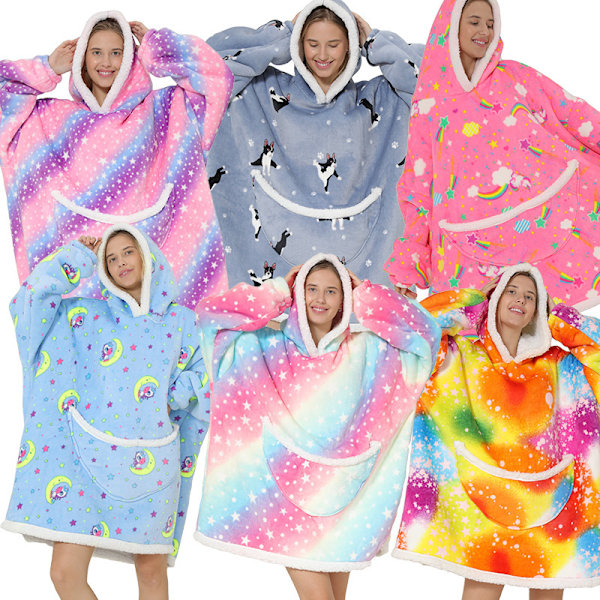 Avocado Hættetrøje Oversized Tæppe Sherpa Fleece Sweatshirt Voksen