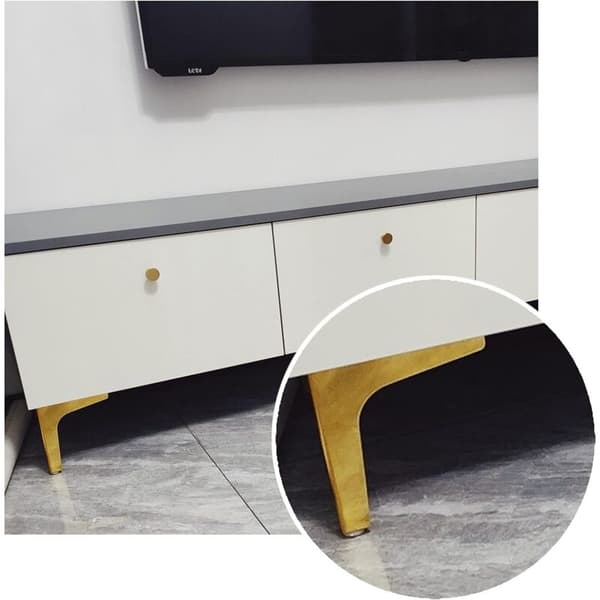Møbelben, sett med 4 moderne metalltrekantede møbelben erstatningsfotpall （10 cm gull）