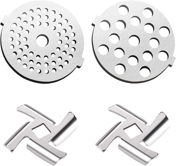 2 st elektrisk köttkvarnsersättningskit 2 st köttkvarnsblad 5# slipningsplattor, 4 st