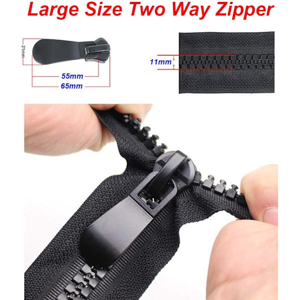 70cm #15 Stor Stor Separerbar Dragkedja Dragkedja Tunga Plast Dragkedjor