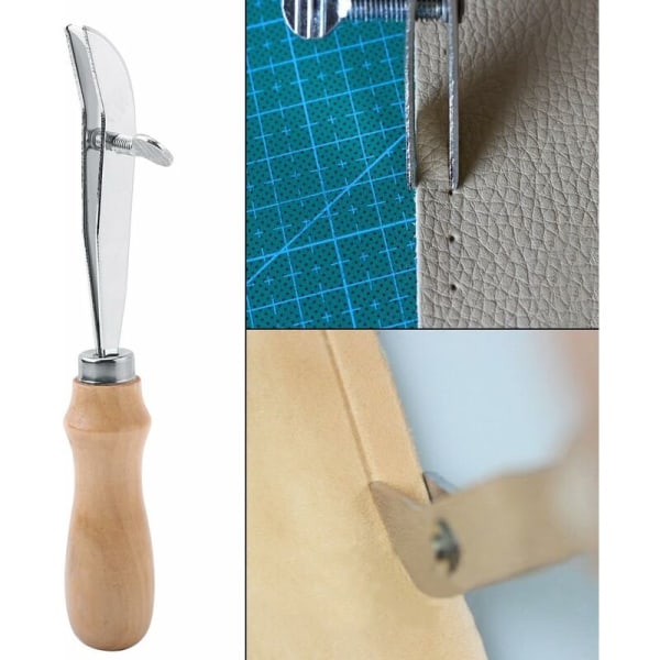 Säädettävä reunanmuodostustyökalu Nahkatyö DIY Nahkatyökalu Puukahva DIY Nahkatyö,
