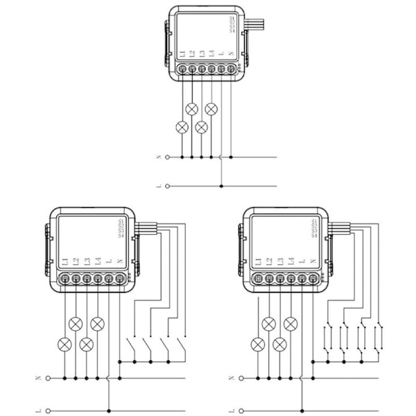 Intelligent smart switching modul Tuya Konverteringsmodul Intelligent indenlandsk switch switching modul med 4 grupper fjernbetjening via applikation til ph