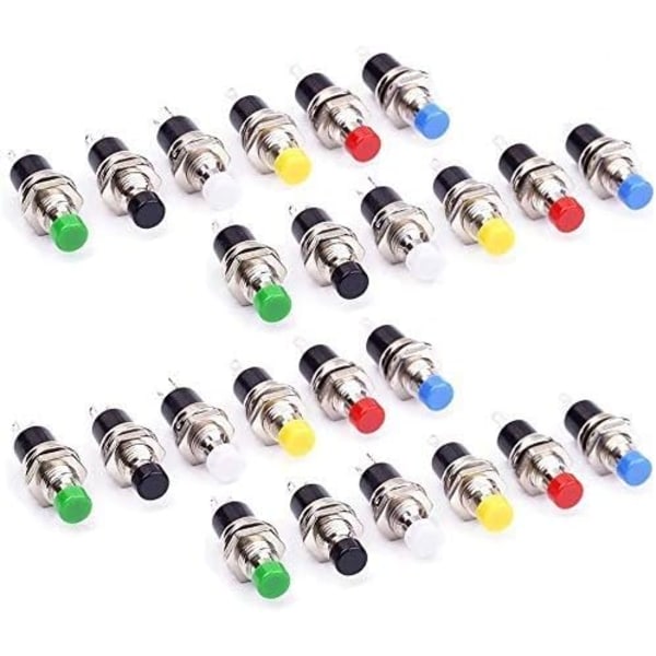 24 stk 1A 250V AC 2Pins SPST Momentary Mini Push Button Switch Nor