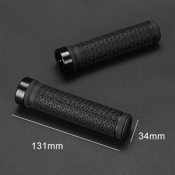 Bike Handlebar Grips with Soft Anti-slip Rubber Professional Mountain Bicycle Grips, Single Lock-on Bike Handlebar,Compatible with MTB/BMX. (Black)