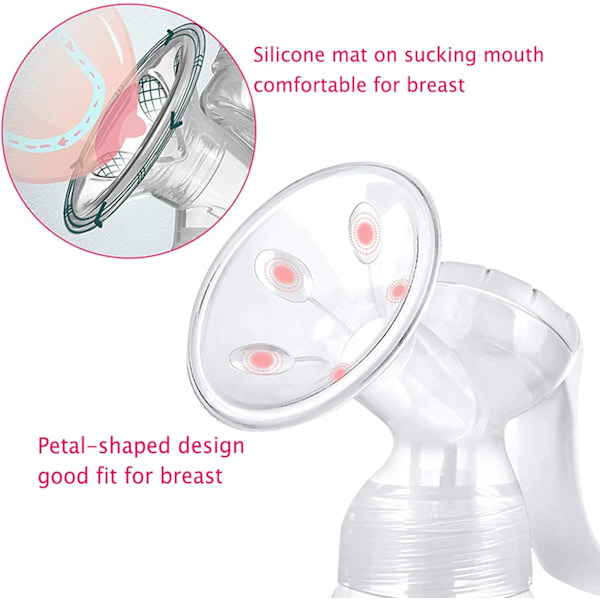 Manuell bröstpump KIT - Bärbar silikon bröstpump, BPA-fri
