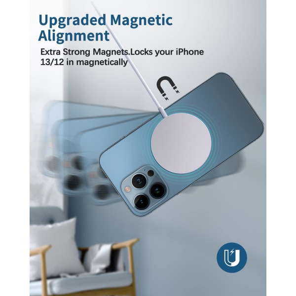 Magnetisk trådløs oplader Mag-Safe oplader til iPhone 14/13/12 serie konvertibel magnet trådløs opladningsstativ