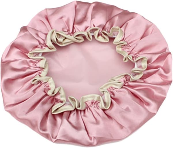 2 Lyxiga Vattentäta Duschmössor Dam Cute Elastisk Återanvändbar Salong Hattskydd (Rosa + Guld)
