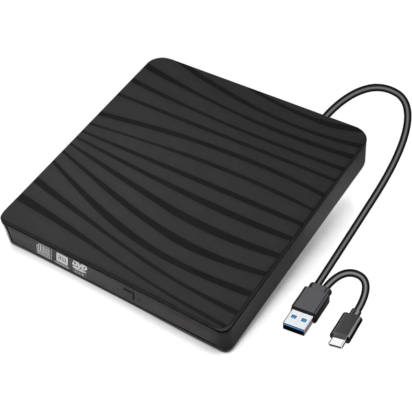 Extern CD/DVD-enhet, USB 3.0 Type-c Extern DVD-brännare CD Reco