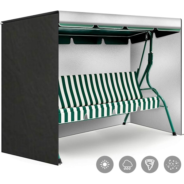 3-sits Gungställningsskydd Oxford Vattentätt Anti-UV Gungstolsskydd Utomhus Gungställningsskydd för Utomhus Trädgård Hängmatta Gunga 220 * 125 * 170cm