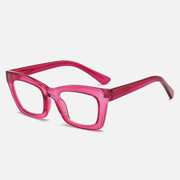 Transparenta breda bågar anti-blå ljus solglasögon - genomskinlig rosa, nya retro solglasögon, premium känsla av trend