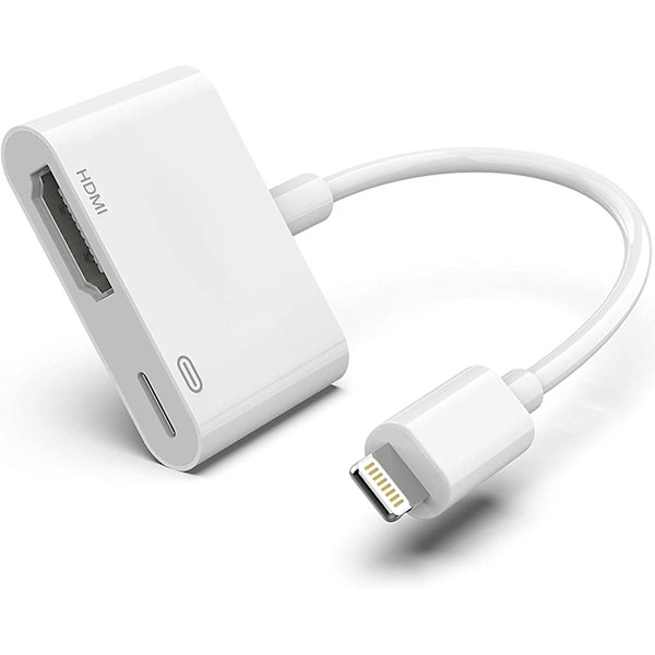 Lightning Digital AV -sovitin iPhonelle ja iPadille Apple MFi -sertifioidulle televisiolle: HDMi iPhone Lightning - HDMI TV AV -sovitin Plug and Play -kaapeli iPho
