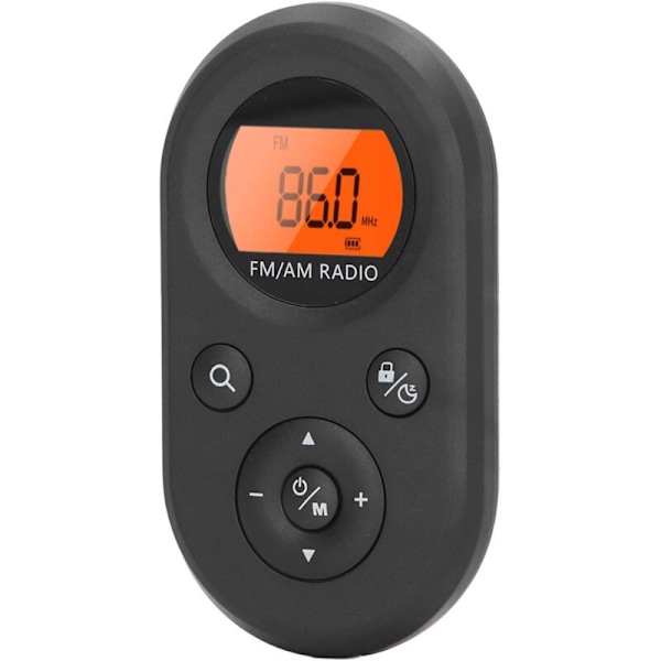 Mini FM AM bærbar radio, liten radiomottaker med hodetelefoner, transistorradio, oppladbar bærbar radio med LCD-bakgrunnsbelysning for gåturer, jogging,