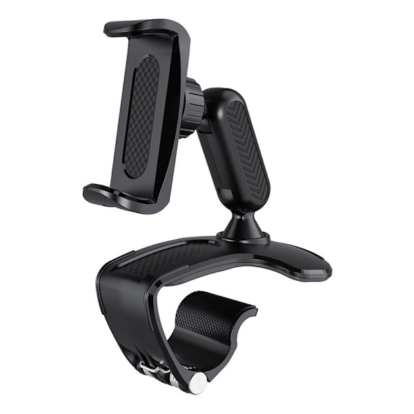 Multifunksjonell telefonholder for bil dashbord, biltelefonholder med 360° roterbar justerbar fjærklemme for GPS og smarttelefoner fra 6,17 til 8 tommer