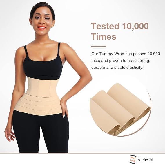 Midjetrener for kvinner Sauna Belt Tummy Wrap Plus Size，Beige