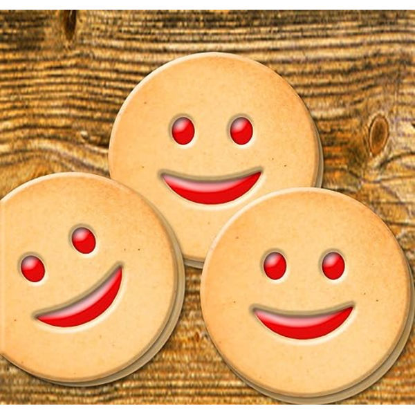 Kjeksformer, sett med 4 - For baking moro - Emoji, Smiley, Hjerte og Stjerneformer - Rustfritt stål