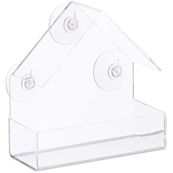 Fönsterfågelmatare för utomhusbruk med starka sugkoppar, passar för kardinaler, finkar, talgoxar etc.