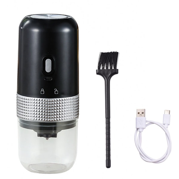 Bærbar elektrisk kaffekvern 13 W 200 ml Oppladbar via USB Justerbar innstilling Trådløs kaffekvern med rengjøringsbørste for reise Camping Kontor