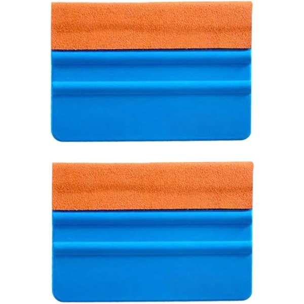 (Pakke med 2, Orange) Højkvalitets gummiskraber med ruskindskant til aut