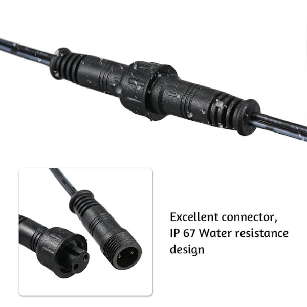 Förlängningskabel, 5-pack, för inbyggda LED-spots, IP67, 1m / 3.3ft, 2-pin, med hane- och honkontakter