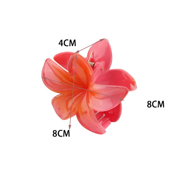 1 Pack Frangipani Claw Clips Non-Slip Söta Blommiga Hårklämmor För Bröllop Fest Strand