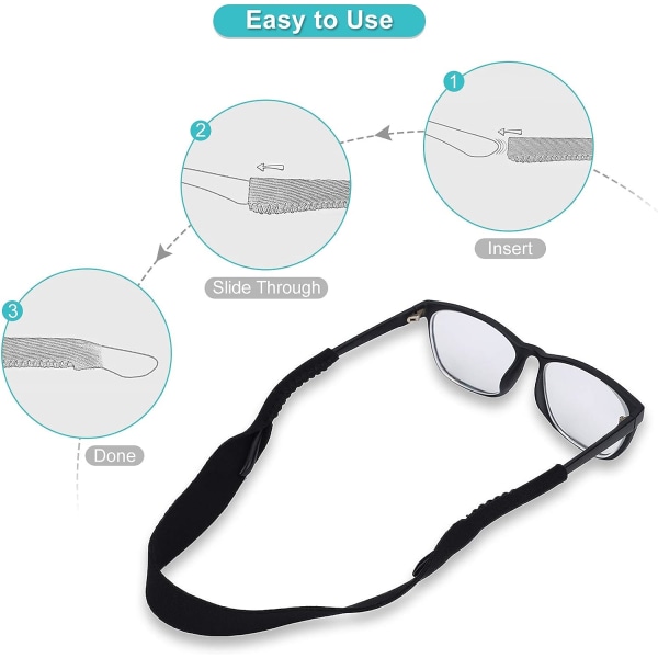 5 STK Sportsbrillestropp Elastiske briller Snorholder Snorbånd