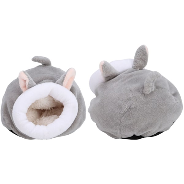 Mini sovbo i söt och varm bomull för husdjur, hamster, smådjur, ekorre, bur, leksak (grå)