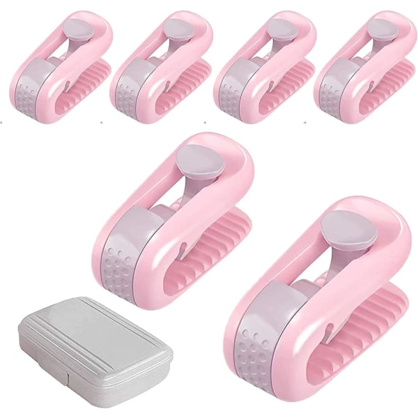 6-pak quilt dyne clip, høj elastisk quilt clip quilt holder skridsikker sikkerhedsnål med plast gaveæske (pink)