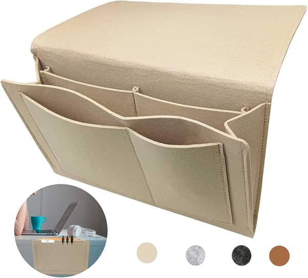 Sengearrangør Sengepose Sengepose Sofa Sengefølte Opbevaringspose til Hjemmesenge, Sofa, Køjesenge (Beige)