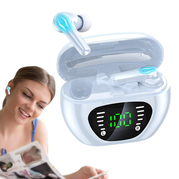 Langattomat Bluetooth-nappikuulokkeet mikrofonilla - Valkoinen