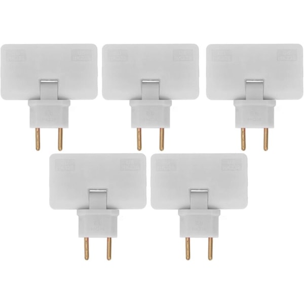 5 st platt kontakt trådlöst uttag 180 graders rotation 1 till 3 EU-uttagsadapter 110-250V för placering bakom möbler.