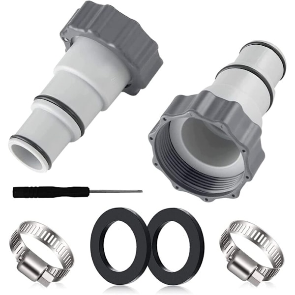2 Korvaava allasletkuadapteri Intex A -pumpulle, 32 mm ja 38 mm letkuliitin