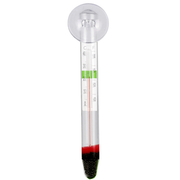 Enkel å lese akvariefisk akvarietermometer, Fahrenheit og Celsius skala, enkel referanse akseptabel temperaturområde, sugekoppfesting