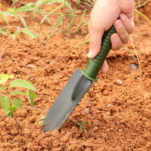 Smal skovl - Mini haveværktøj, lille rive og spade, lille spade, rive og spade til have, indendørs og udendørs potteplanter.