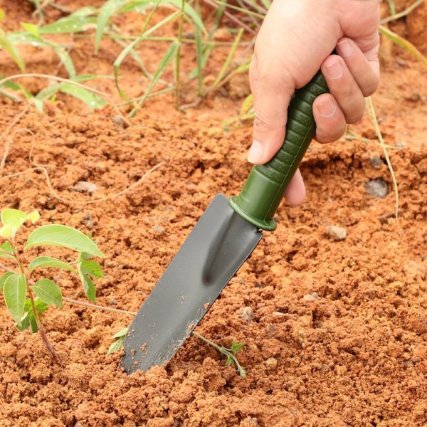 Smal spade - Mini hageverktøy, liten rive og spade, liten spade, rive og spade for hage, innendørs og utendørs potteplanter.
