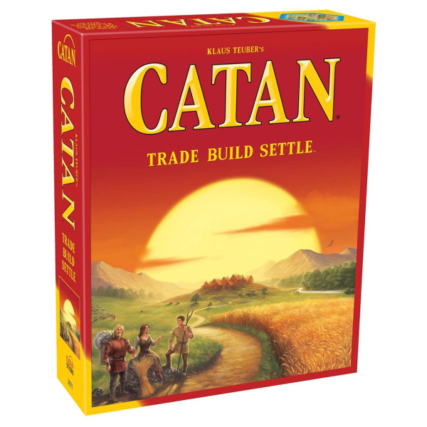 Catan (basspel) äventyrsbrädspel för vuxna och familjer i åldern 10+ Lämplig för 3 till 4 spelare Genomsnittlig speltid 60 minuter (Catan Basics Red Bo