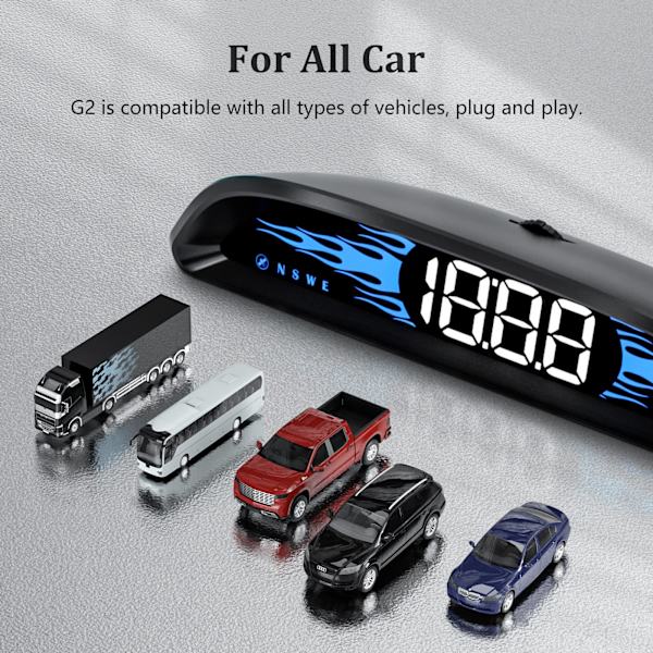 Auton GPS-nopeusmittari, Nopeusnäyttö, Head Up -näyttö, Nopeusmittari, Yhteensopiva kaikkien autojen kanssa
