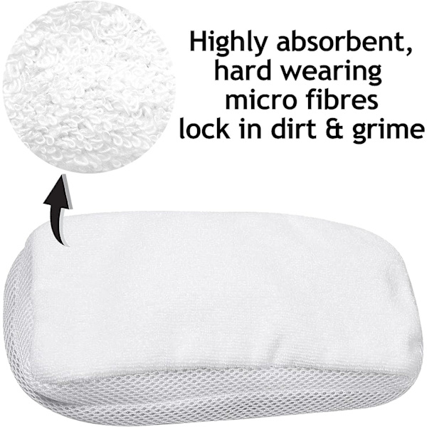 Hard Floor Cleaning Cloth Pads Kompatibel med Morphy Richards 720020 720021 720502 9 i 1 Damprenser Mop (Pakke med 4)