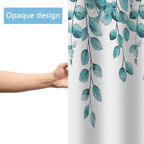 Bruseforhæng 180x180cm 12 kroge (forårsstil) Hvid Polyester Vaskbare Bruseforhæng Vaskbart i badeværelsesforhænget med